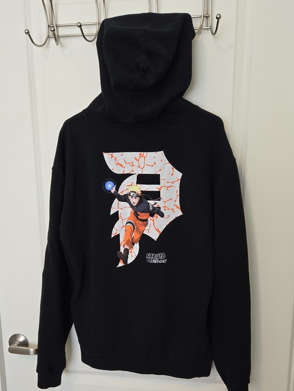 Primitive x Black Naruto Shippuden Rasegan Blk. Hoodie LG. Mens